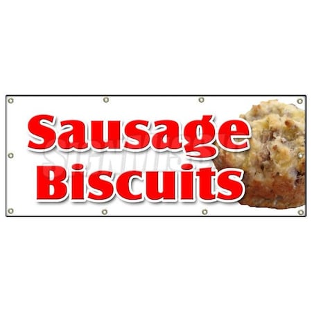 Signmission SAUSAGE BISCUITS BANNER SIGN gravy breakfast homemade southern fresh B-96 Sausage Biscuits